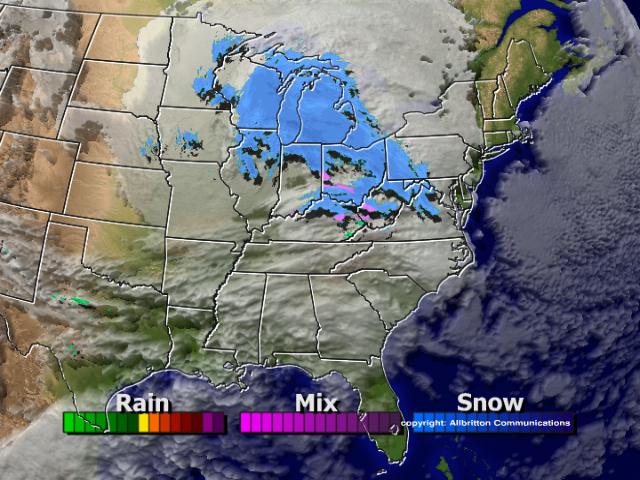 Incoming snowstorm, January 22, 2005