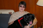 Barbara, with Molly playing lapdog