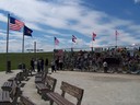 Flight 93 crash site: memorials, flags, benches