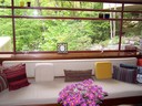 Fallingwater: View behind the couch in the living room