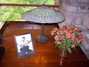 Fallingwater: Tiffany lamp, Edgar Jr., flowers