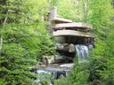Fallingwater: view from the downstream observation platform - one
