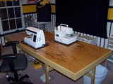 Sewing table in place